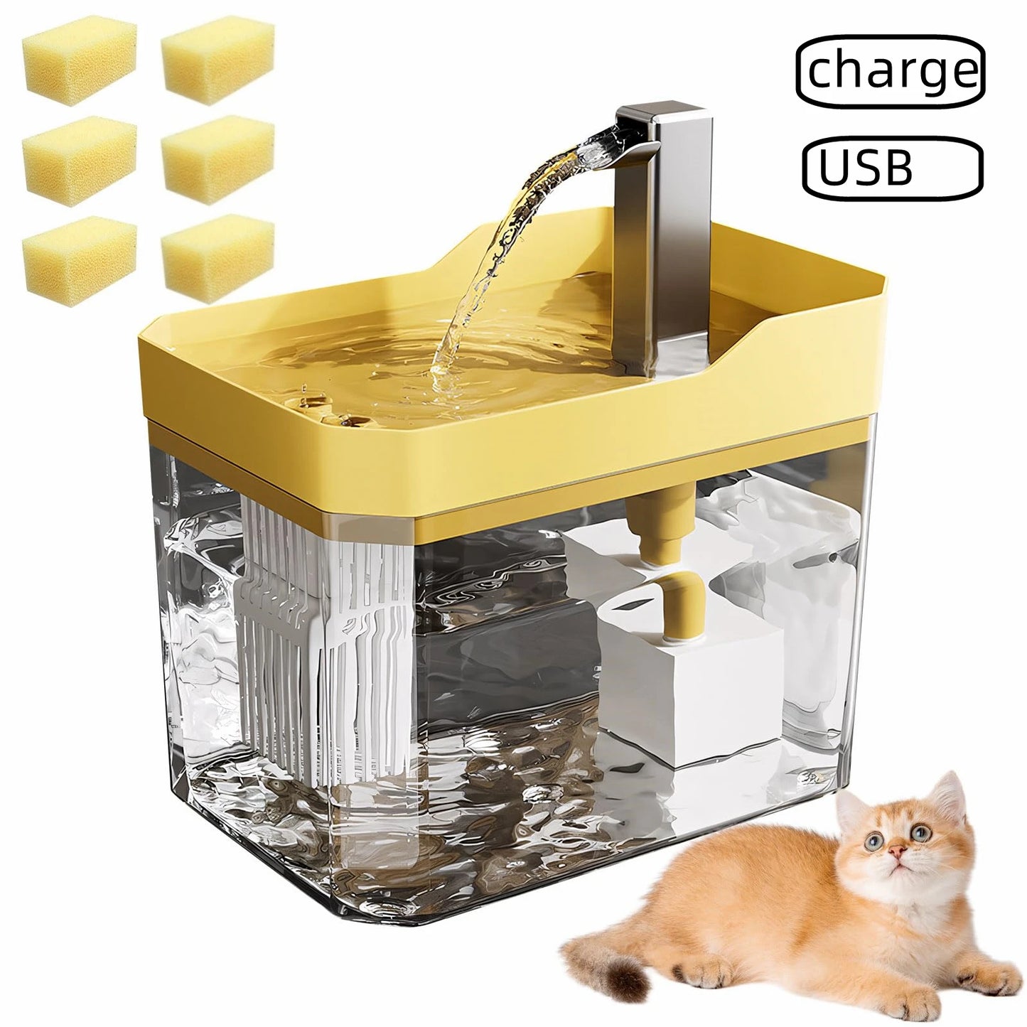 Fuente de agua fresca para gatos y perros con filtro de circulación – foto 2